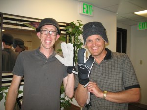 The Dans - looking sporty in Wayne's old gear.