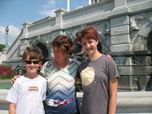 A friendly passerby suggested we let her take our picture in front on this beautiful fountain...she just didn't get the fountain in the photo or tell me she was taking the picture.  :-)