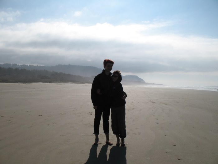 Walking on the beach by our rental house