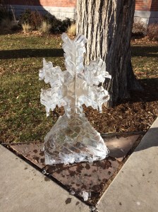 random ice sculpture in downtown Colorado Springs