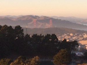 We hiked the Twin Peaks Saturday afternoon.  The Golden Gate bridge is in the distance.