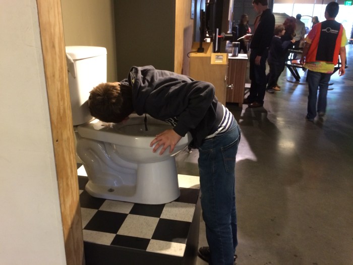 I think drinking from the toilet water fountain was the highlight of the day for Charlie.