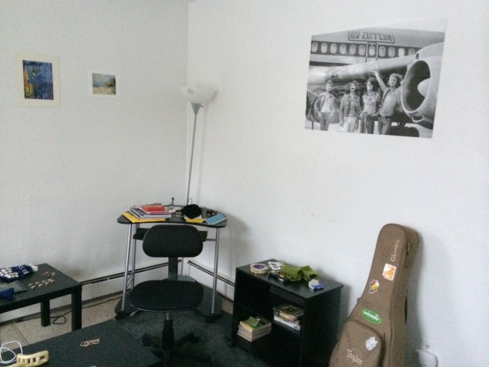 Two wee prints from the DAM gift shop and the Zeppelin poster from San Francisco to cover the asylum-white walls