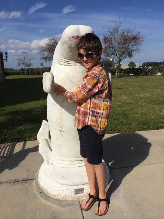 We haven't seen any (real) manatee, so I guess this statue will have to suffice.