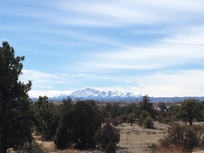 Pikes Peak as seen from Gateway Mesa Open Space in Castle Rock