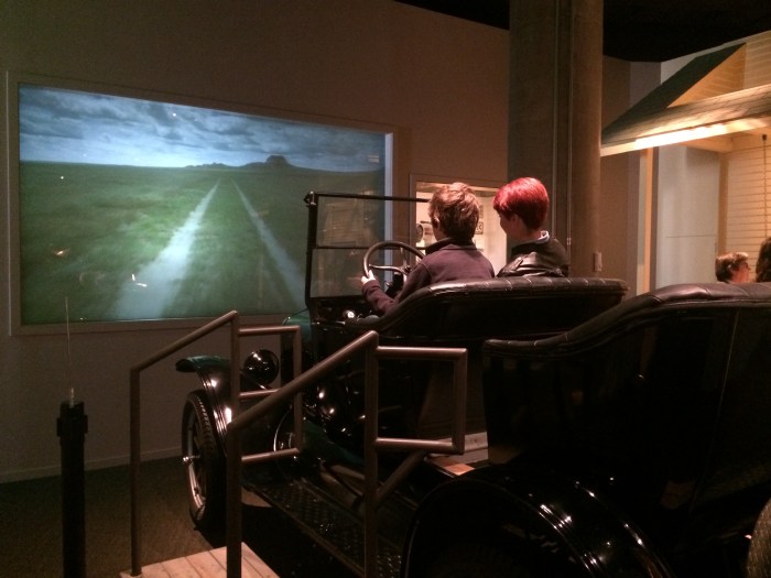 At History Colorado, Charlie and Laurel went joyriding in a Model-T through a farm field on the Eastern Plains.
