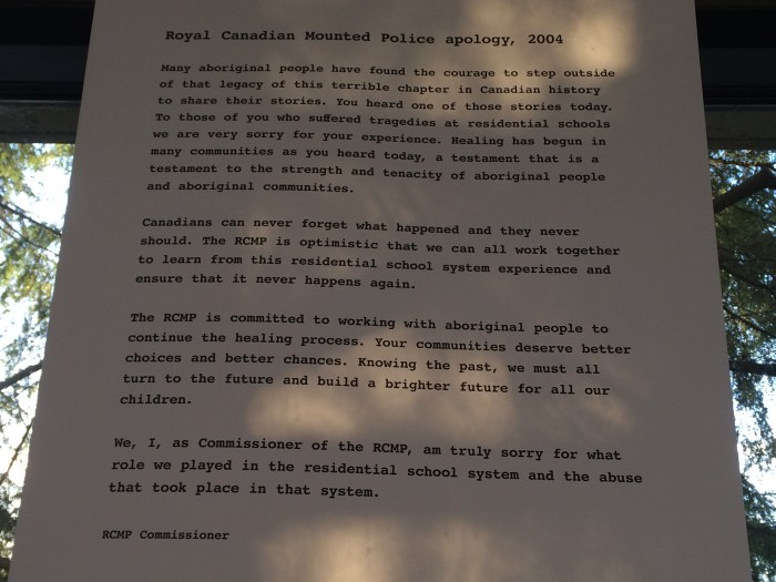 There was a gallery in the museum dedicated to the experiences of the students of St. Michael's Indian Residential School.  It was one horribly, sad quote after another as well as apologies from several Christian leaders.