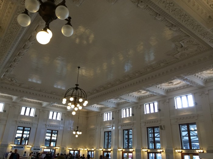 The Seattle train station is beautiful.