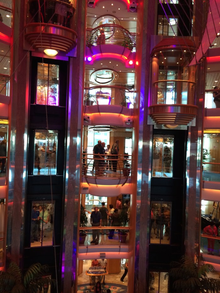 The pretty and newly remodeled atrium of Radiance of the Seas