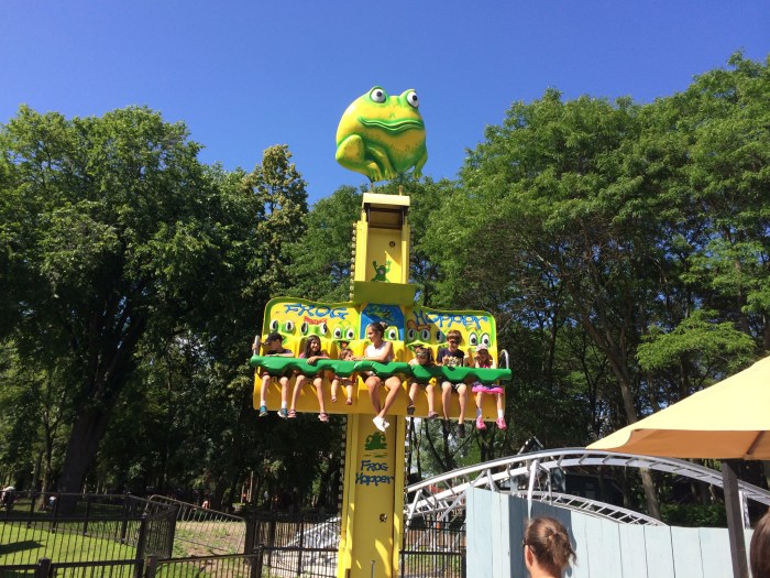 Charlie loved this ride and kept trying to sit back down when the ride was over so he could go again.