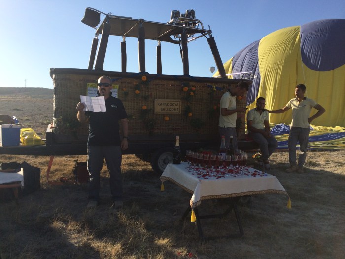 We had a cherry juice with champagne toast after the ride, and Baris read off the name of a rider whose birthday it was and presented her with a beautiful cake for all of us.