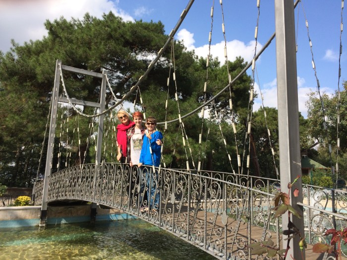 My friend Suzanne told me about her friend Karen, an American expat who is a librarian in Istanbul.  We took a ferry to meet her in Kuzguncuk on the Asia side this morning.  She gave us a tour of her neighborhood before we went to breakfast where we enjoyed the menemen, a kind of saucy omelet that we've had before and really like.