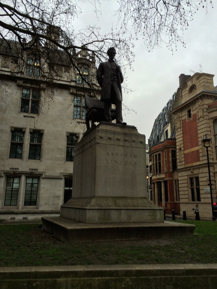 Statue of Lincoln across the street from Westminster Abbey