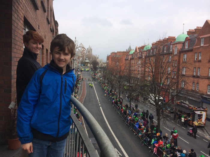 On our apartment balcony before the other family joined us